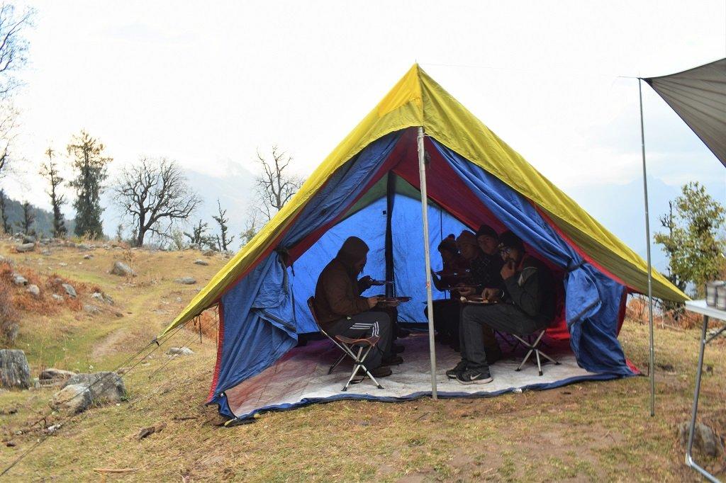 camp site on kuari pass trek