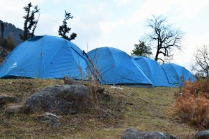 Utttarakhand Trip Trek:  camp site on kuari pass trek