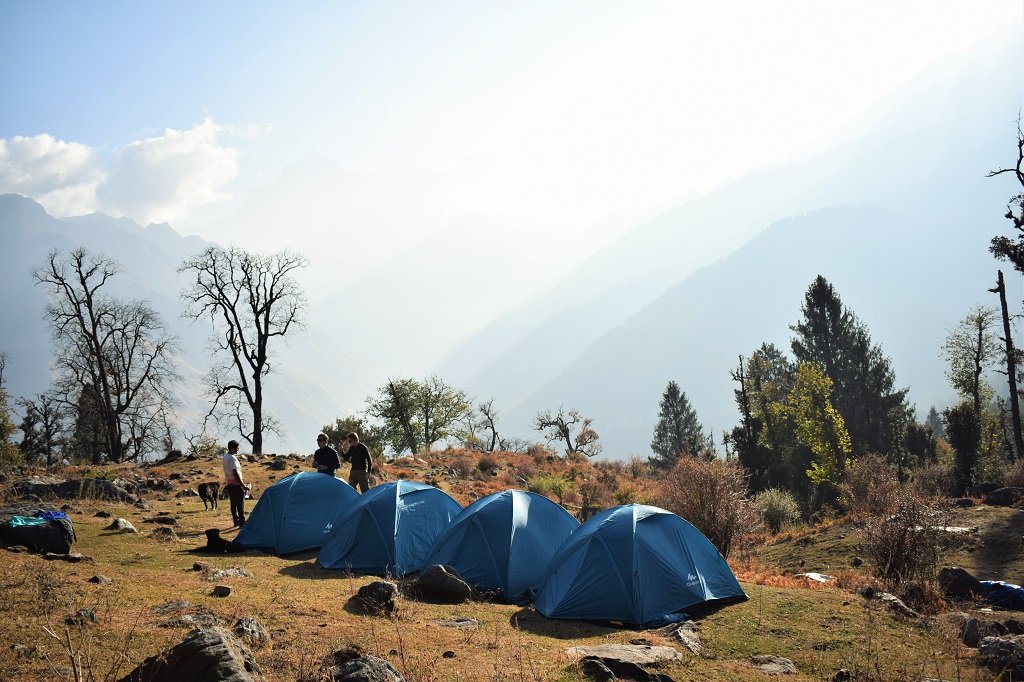 camp site on kuari pass trek