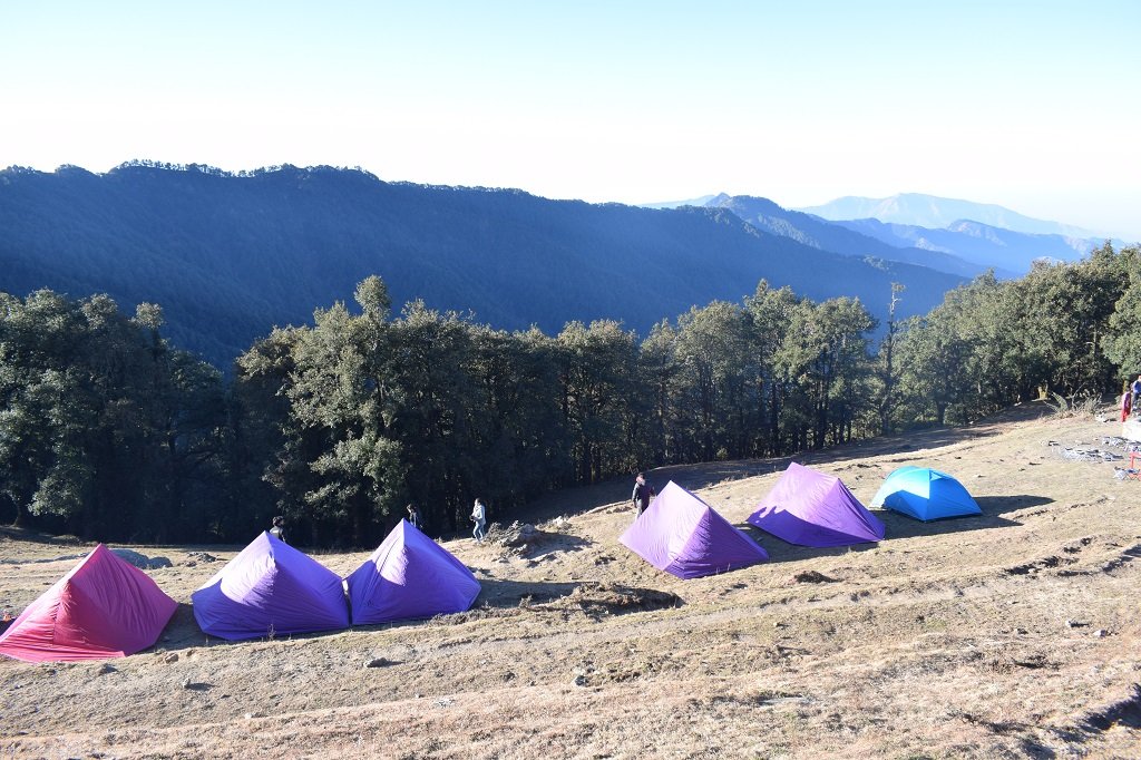 camp site on nag tibba trek