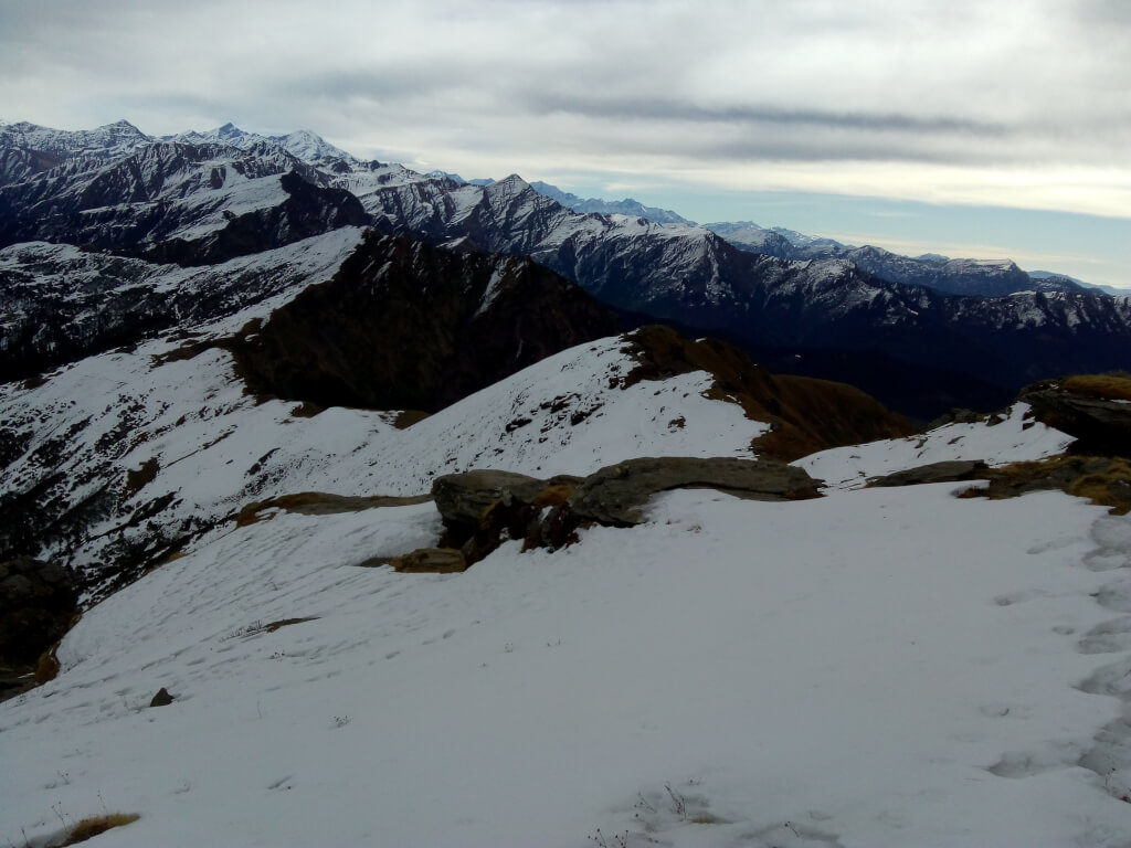 Majestic View of Himalayas from Kedarkantha base camp