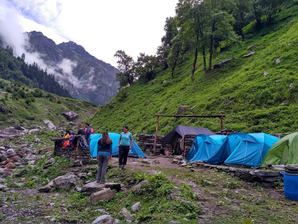 camp site on rupin pass trek