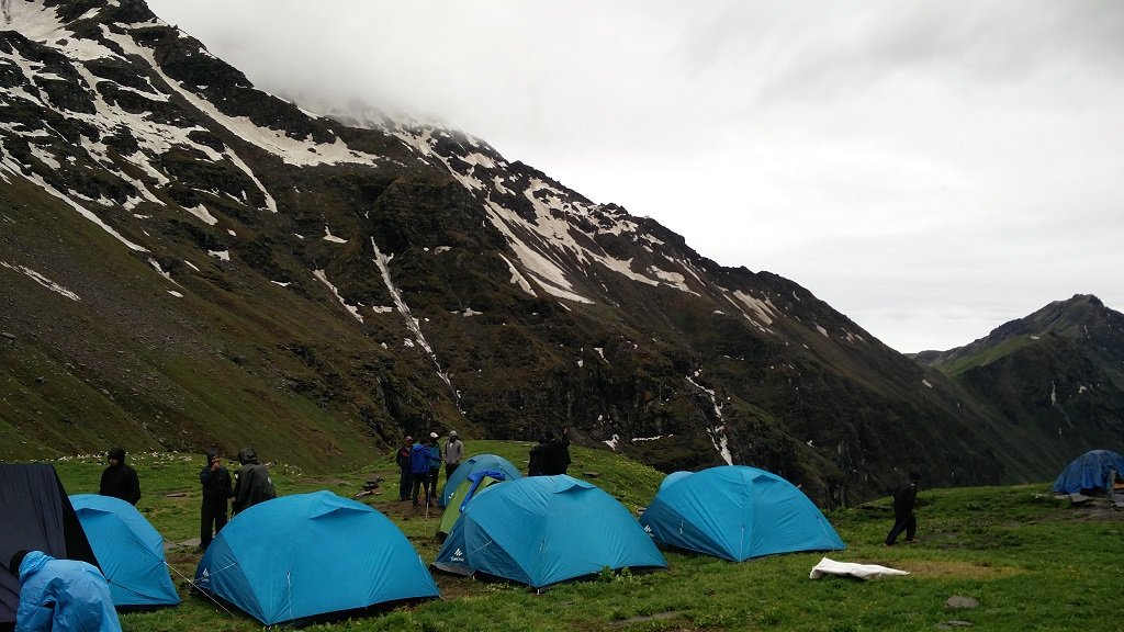 -camp site on rupin pass trek