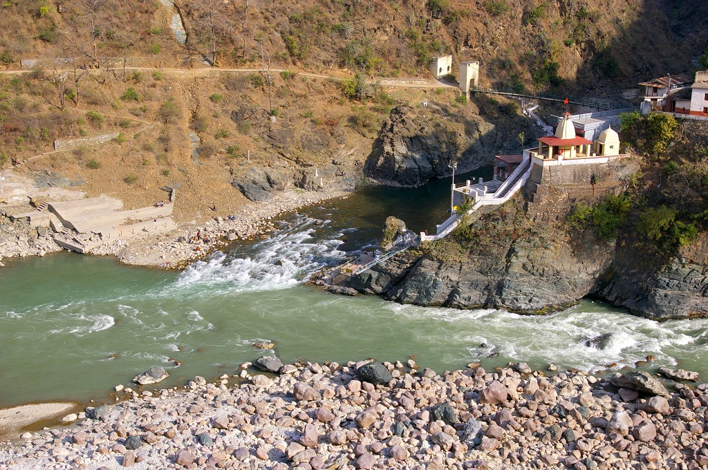 Rudraprayag, uttarakhand Alaknanda river and mandakani river