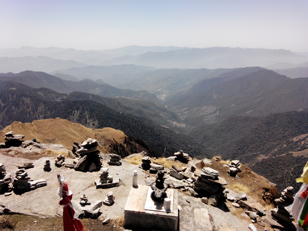 Utttarakhand Trip Trek:  Shivlingam at the top of Chandrashila Peak. Uttarakhand